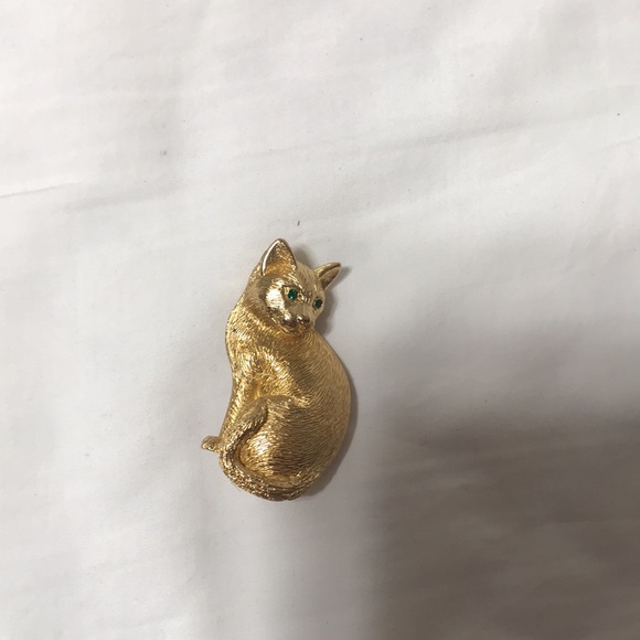 Christian Dior authentic cat gold plated cat brooch. - Picture 2 of 4